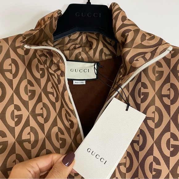 Gucci Zip Up Sweatshirt Velvet With GG Logo Pattern - Picture 9 of 13